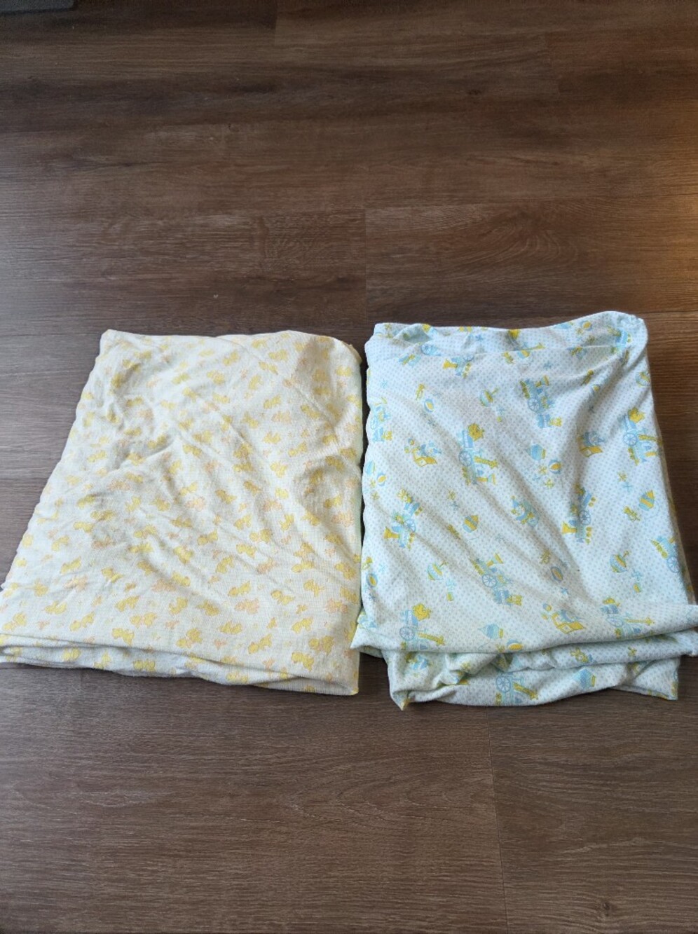 Set of 2 Vintage Carter's 100% Cotton Crib Sized Baby Fitted Sheets